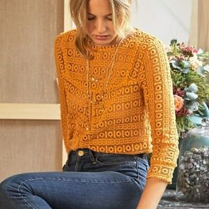 Sezane Joss Blouse Size 36 Saffron